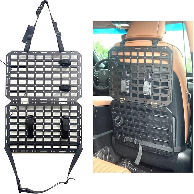 Rigid MOLLE Panel, Tactical Seat Back Organizer and Gun Rack for Vehicles Storage, Universal Fit SUV Truck Pickup, MGK-RMP-1