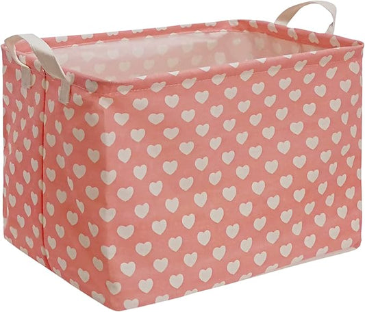 MAIZMZ Women's DayStorage Basket Pink Collapsible Girls Laundry Basket Waterproof Organizer Nursery Bin Gift Toy Box for Organizing Home/Dorm/Kitchen/Pet/Office/Closet/Shelf/Room Decor