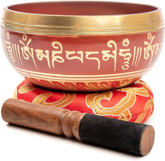 Tibetan Singing Bowl Set Brass - Master Healing Grade - Authentic Handcrafted Sound Bowl by Himalayan Bazaar