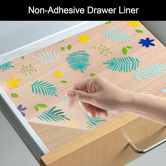Cooyes Shelf Liner – Premium Non-Adhesive Cabinet & Drawer Liner for Kitchen – Waterproof Shelf Paper with Modern Pattern – Durable EVA Cabinet Mat – Easy to Cut （11.8" W x 360" L）