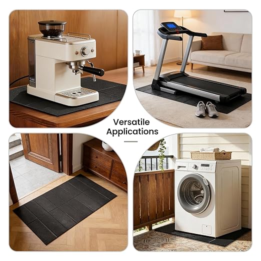 Washer Dryer Anti-Vibration Mat Foldable Rubber Mat for Washing Machine, Waterproof, Noise Reducing Pads Non-Slip Shockproof Mat for Floor Protection, 63 * 29.5 Inches