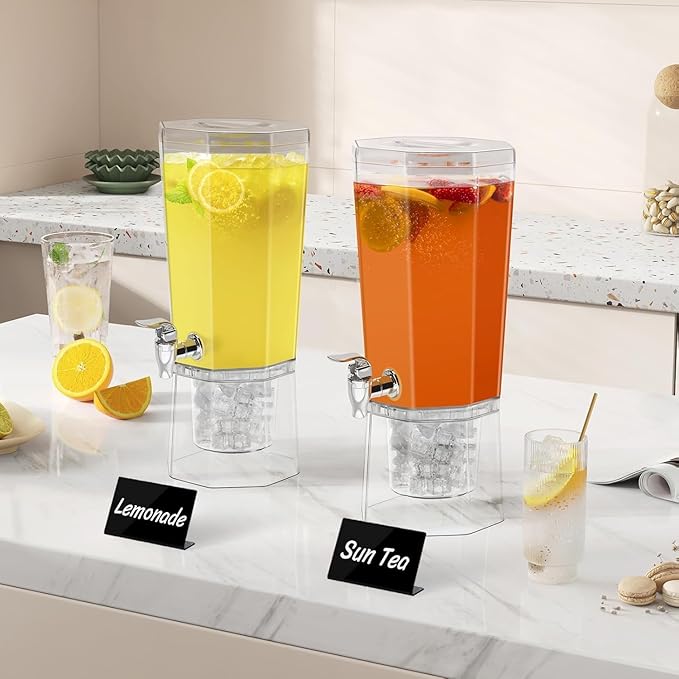 Lifewit 1 Gallon Drink Dispenser for Parties, 4L Plastic Beverage Container with Stand for Juice/Tea/Soda & Lemonade, Clear Water Pitcher with Spigot for Mimosa Bar Hosting 39 x 16 cm/15x6"