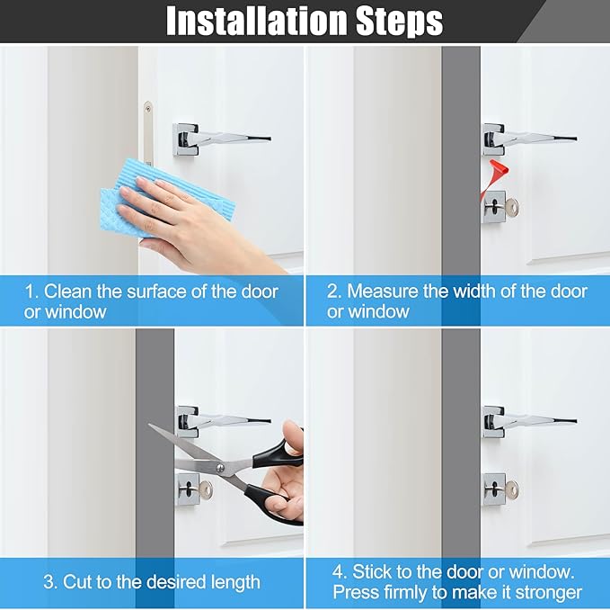 Draft Seal Tape for Doors and Windows 2 in x 20 Ft Silicone Weather Stripping Extra Thick 2mm Door Seal Strip with Strong Adhesive Draft Insulation Stopper Side Seal - Gray