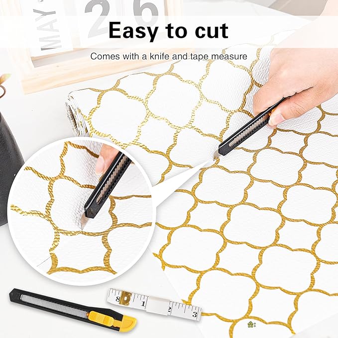 Drawer and Shelf Liner for Kitchen Cabinet,Non-Adhesive Cabinet Liner 12in x 30FT,Waterproof Shelf Paper Non-Slip Mats Cupboard Liners Contact Protect Dresser/Shelves/Table-Golden Lantern