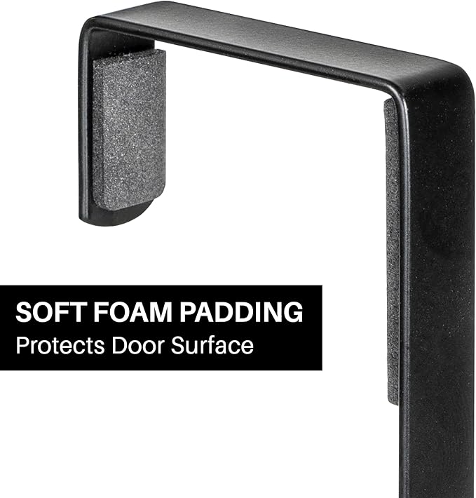 LYNK Professional® Home™ Over the Door Hooks - 46 Hook – Over the Door Coat Rack - Over the Door Hanger - Hanging Towels or Clothes - Bathroom, Bedroom, Laundry Room - Lifetime Ltd. Warranty, Black