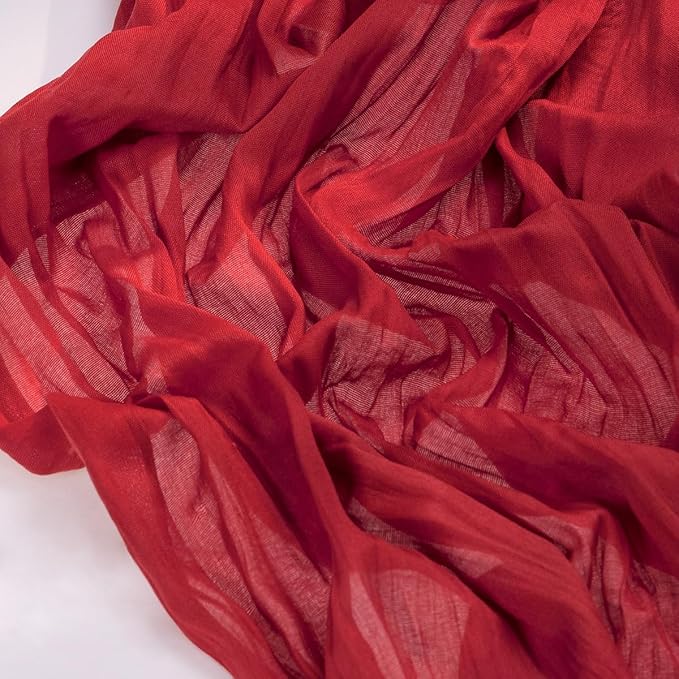 Socomi Red Cheesecloth Table Runner Summer Boho Rustic Gauze 120 inch 10FT Cheese Cloth Sheer Runner for Wedding Party Baby Shower Birthday Home Decor Holiday Decorations
