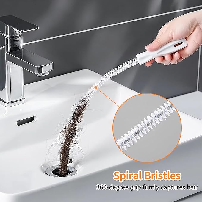8 Pack Snake Drain Hair Removal Tool, 32" Drain Snake (2pcs), 18/24/28" drain hair remover, Drain Clog Remover Tool Set for Toilet, Kitchen Sink, Bathroom Tub, Sewer