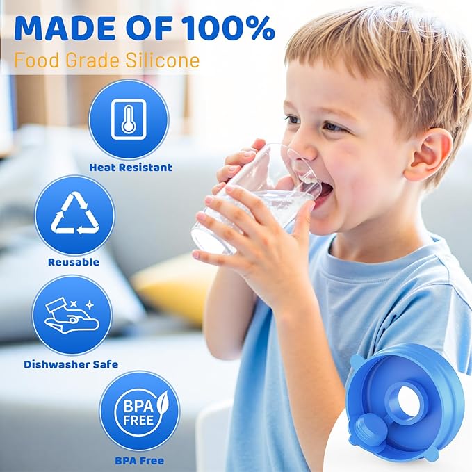 Myvision Reusable 3-5 Gallon Water Jug Caps, Secure Cap for Water Dispenser,No Spill Silicone Replacement Cap,Suitable for bottle mouths with diameters ranging from 1.89 to 2.16 inches (10)