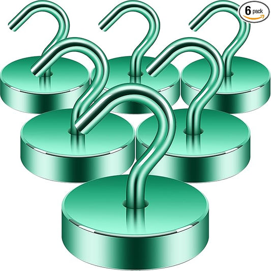 Neosmuk Magnetic Hooks, Cruise Ship Essentials, 80lb+ Heavy Duty Magnetic Hooks for Cruise Cabins, Refrigerator, Grill, Hanging, and Travel | Extra Strong Must-Haves Magnet Hook,Green