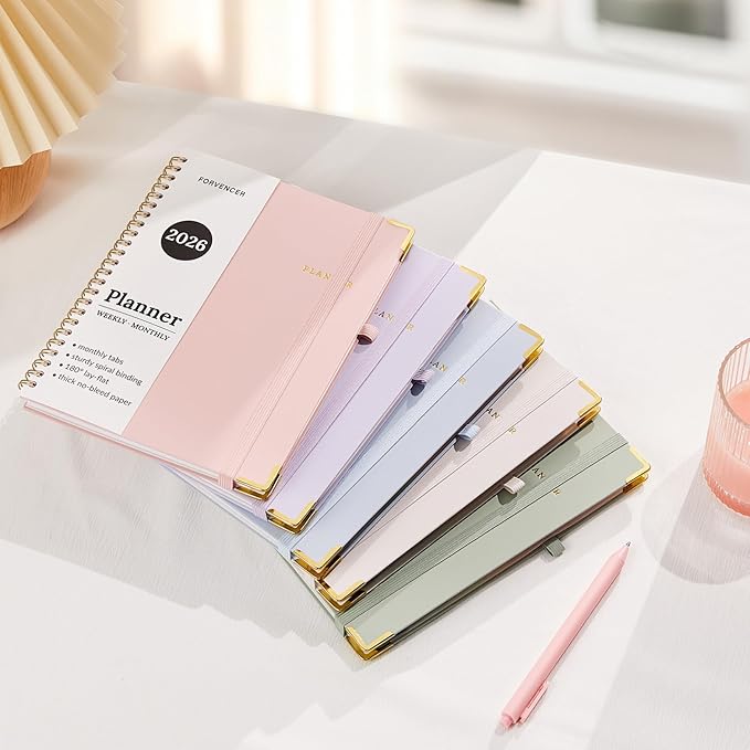 2026 Planner, Forvencer Calendar Planner Weekly and Monthly, Jan 2026-Dec 2026, 8.5" X 11", Hardcover Agenda Book, Daily Journal Organizer with Inner Pocket, Notebook for Office School, A4, Off-white