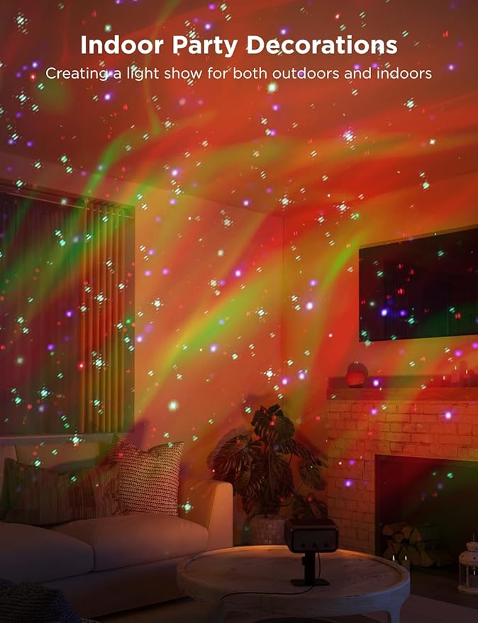 Govee Outdoor Projector Light, Upgraded Aurora Star Projector with 16 RGB Patterns, 50+ Scene Modes for Indoor & Outdoor Holiday Decor, Works with Alexa, Google, Matter, IP65 Waterproof