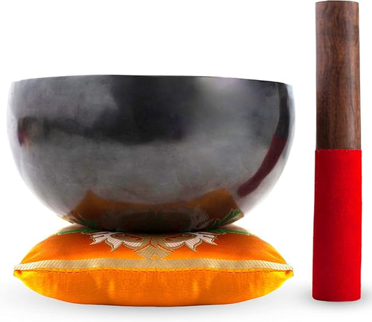 Large Tibetan Singing Bowl Set - Master Grade Healing Chakra Sound Bath Meditation Yoga 7 Metal Bronze