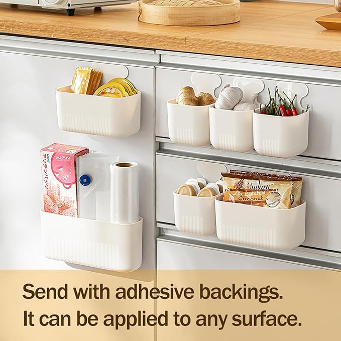 MORNITE Magnetic Cup Storage Holder for Fridge, Locker Magnetic Organizer Bin Basket for Pen, Mail, Card, Laundry, Board, Large Size, White