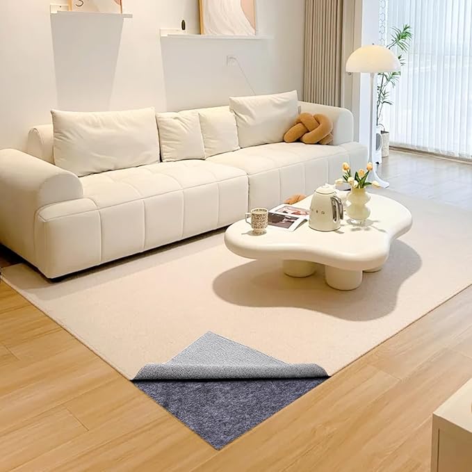 Non Slip Rug Pad 6 x 9 Ft, Felt Under Rug Cushioning, Carpet Padding for Area Rugs on Hardwood, Laminate & Tile Floors, Keeps Rugs Secure