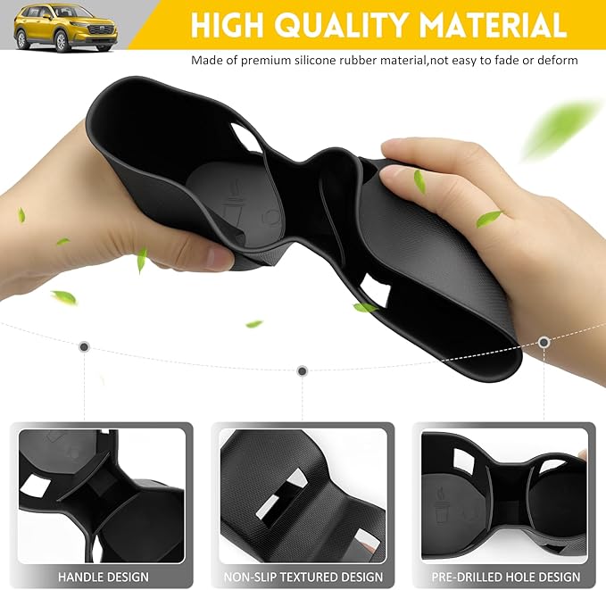 Cup Holder for 2023-2025 Honda CRV Center Console Cup Holder Insert TPE Cupholder Coaster Liner for 2023 2024 2025 CR-V Interior Accessories Black