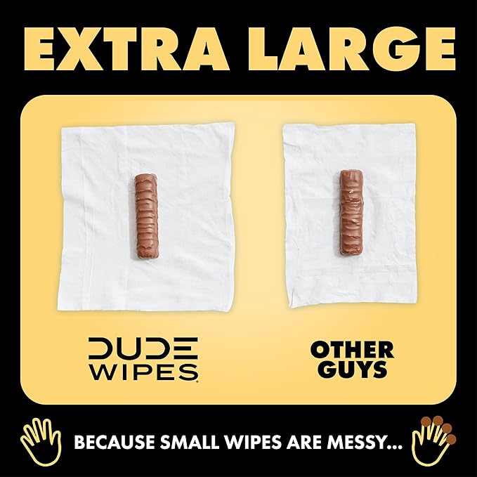 DUDE Wipes Shea BUTTer Flushable Wipes - Extra-Large Adult Wet Wipes - 6 Pack (288 Count) - Infused with Coconut Oil, Vitamin E, and Aloe - Septic and Sewer Safe