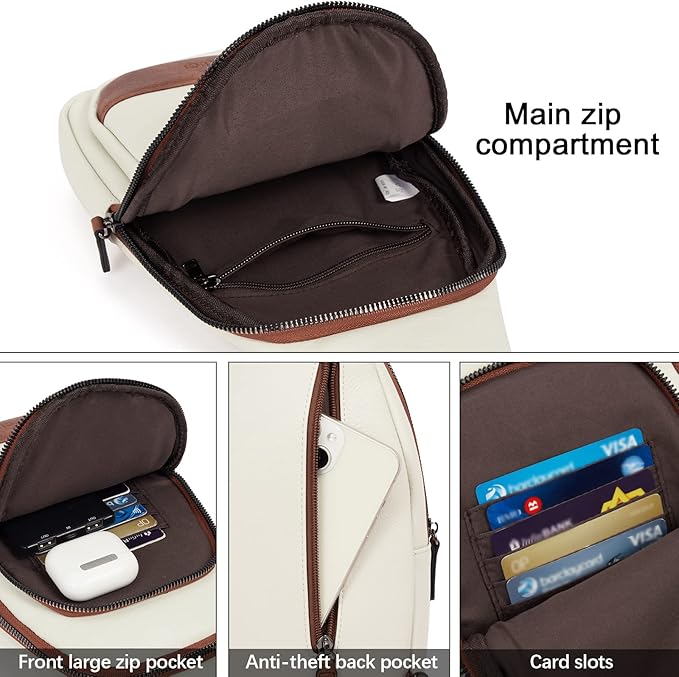 CLUCI Crossbody Bags for Women Men, Leather Sling Bag Cross Body Backpack, Unique Birthday Gifts for Women