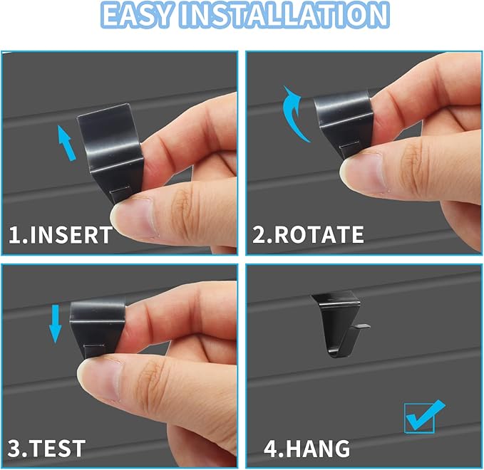 Biaungdo 12 Pcs Vinyl Siding Hooks, Heavy Duty Stainless Steel Black Vinyl Siding Hangers, No Hole Needed Low Profile Siding Clips for Hanging Wreath, Outdoor Decorations