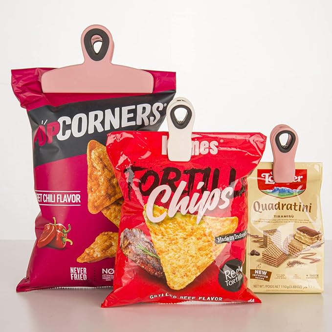 Pink Magnetic Food Clips (8pcs) - Chip, Bag & Food Clips