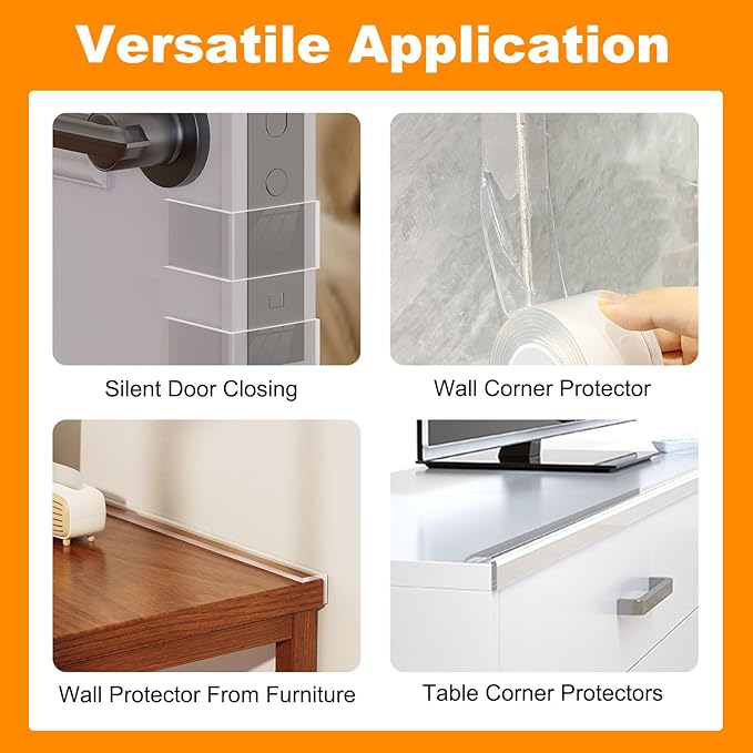 Clear Soft Corner Protectors for Furniture Strip, 2 in x 9.84 FT, Sharp Edge & Table Bumper, Window Edge, Wall Protector, Soft Corner Guards Safe for Proof, Table Corner Protectors for Families