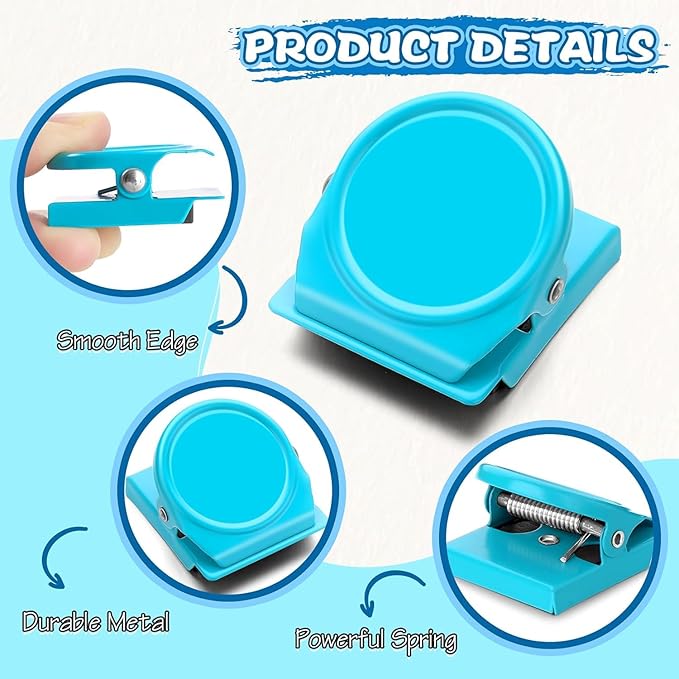 Grtard 6 Pack Magnetic Clip 1.8Inch, Colorful Refrigerator Clip Magnets, Clip with Magnet, Heavy Duty Refrigerator Magnets, Magnet Clips for Whiteboard, Fridge, Note List, Photo Displays, Locker
