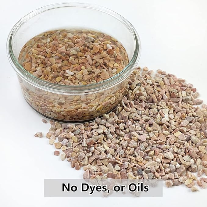 YISZM 2LB Succulent and Cactus Gravel Pebbles, 1/5 Inch Natural Decorative Polished Stones, River Rocks for Plants, Vases, Aquariums, Terrariums, and Outdoor Gardening, Peach