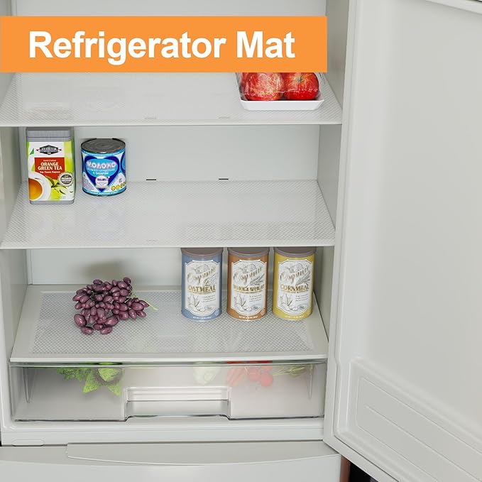 Clear Shelf Liner for Kitchen Cabinets: Translucent Easy to Cut Drawer Mat - Waterproof Cupboard Liner for Pantry Shelves Fridge 17.7" x 96"