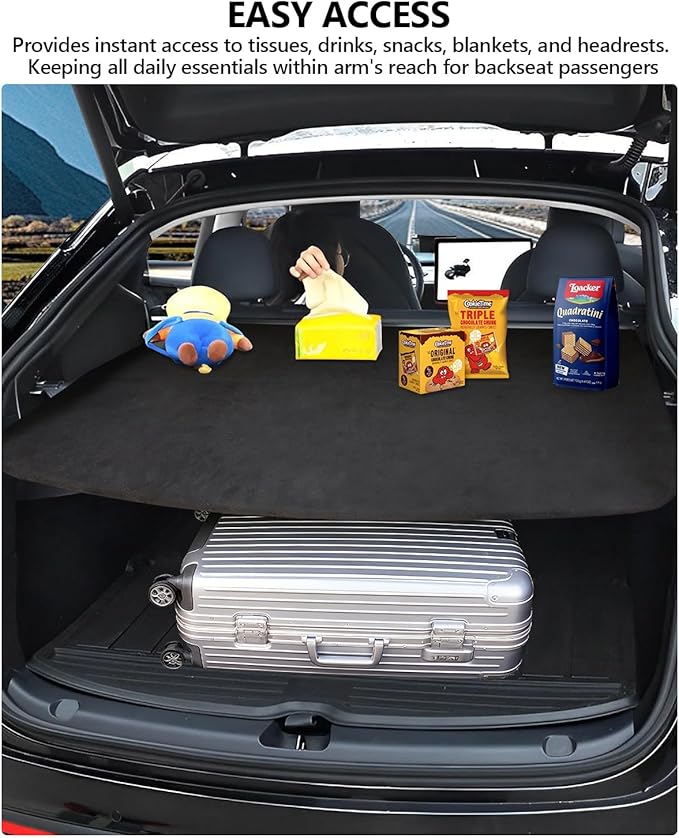 cybtkcar for Tesla Trunk Cargo Cover Model Y Juniper 2025 2026 Trunk Storage Board Model Y Accessories Storage Dividers Layered Partition Board Shield Shade Anti-Spy Luggage Privacy