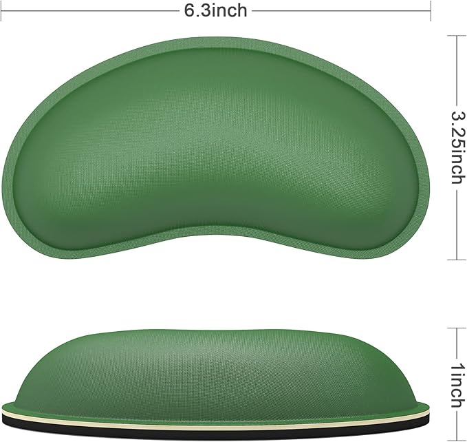 Dapesuom Mouse Wrist Rest, Ergonomic Memory Foam Mouse Wrist Support for Computer Desk Mats, Hand Rest Pad Cushion for Gaming, Office, Laptop, Men, Women, Pain Relief & Easy Typing, Forest Green