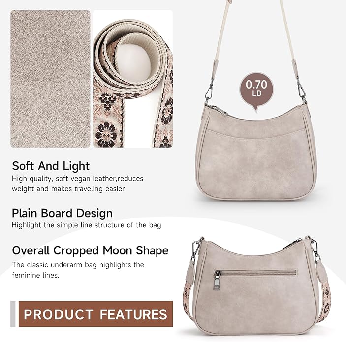 APHISON Trendy Leather Crossbody Purse with Adjustable Strap, Women's Shoulder Handbag