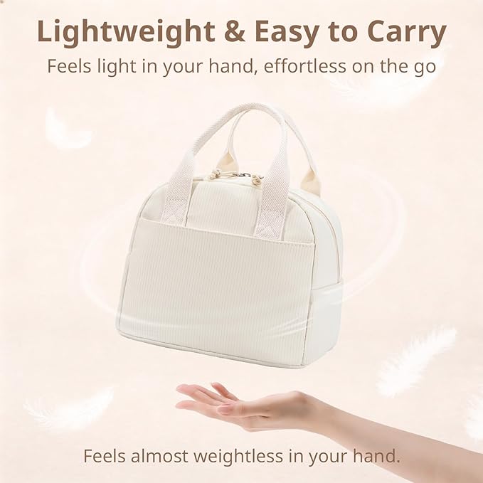 LOVELYWIND Lunch Bag for Women, Insulated Lunch Box, Reusable Water-Resistant Lunchbox Cooler with Front Pocket, Large Capacity Lunch Tote Bag for Work, Travel, Picnic