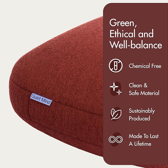 Quiet Mind Weighted Pillow for Adults 6 Lbs - Get Better Sleep - Sustainably Made and Chemical Free - Machine Washable (Small, Chili Oil)