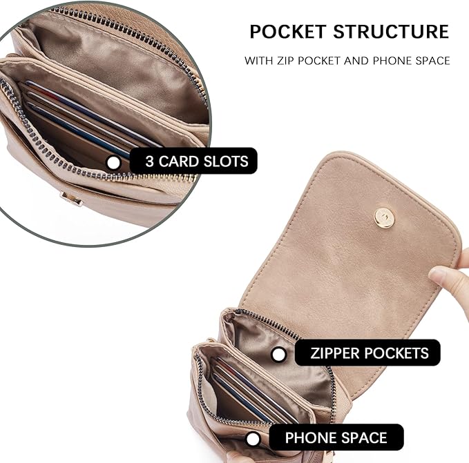 BOSTANTEN Vegan Leather Small Crossbody Bags for Women Designer Cell Phone Bag Wallet Purses Adjustable Strap