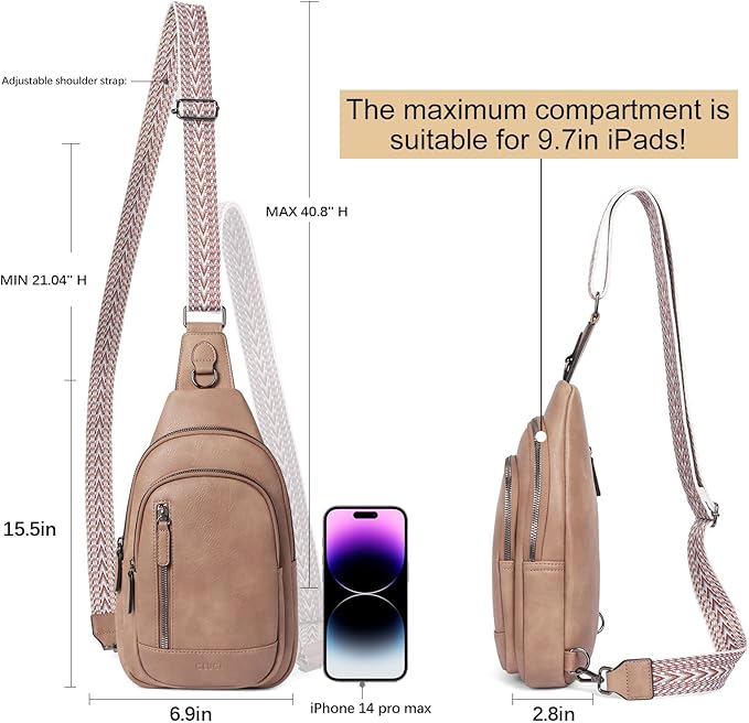 CLUCI Crossbody Bags for Women Men, Leather Sling Bag Cross Body Backpack for Woman Gifts for Women Birthday Unique