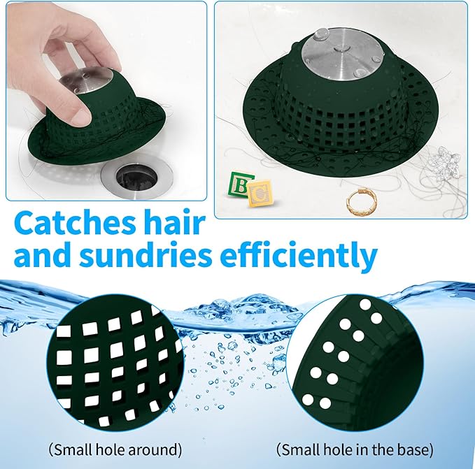 Shower Drain Hair Catcher Bathtub Drain Cover Shower Protector for Pop-Up & Regular Drains