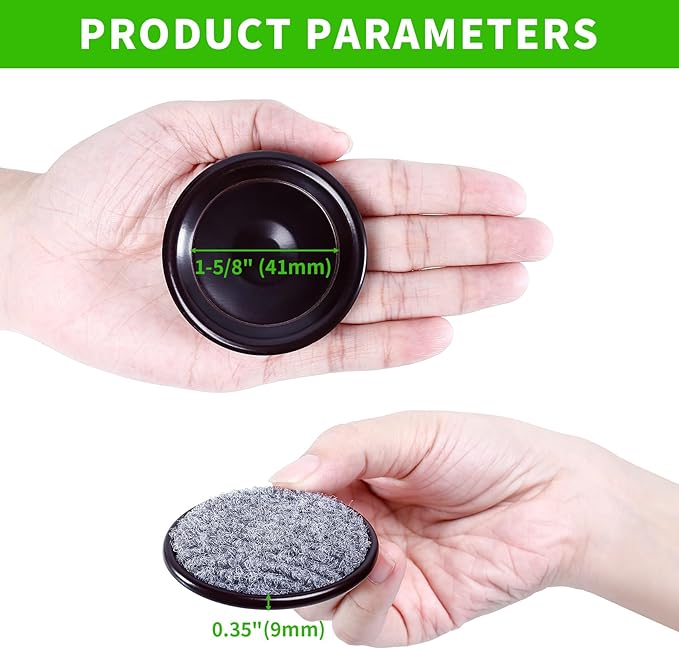 1 5/8" Round Carpet Bottom Furniture Caster Cups, Reusable Furniture Sliders for Hardwood Floors, Felt Furniture Pads Coasters to Protect Tile or Laminate Floors from Scratches, Brown/Gray (24 Pack)