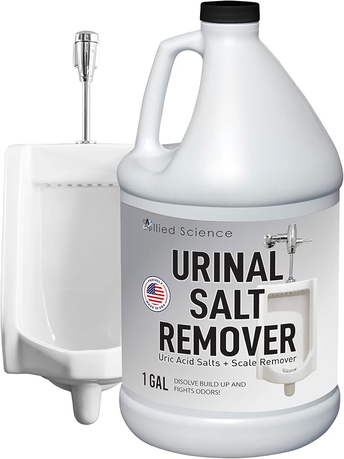 Allied Science Urinal Salt Remover - Uric Acid Salts Scale Remover Unclogs Urinals and Removes Uric Acid Odors - 1 Gallon / 128 fl oz