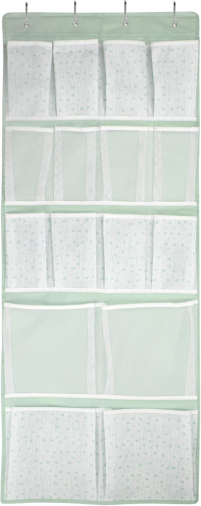 16 Pockets Over Door Hanging Organizer with 4 Kind of Versatile Pouches,Back of Closet Hanging Shelf Holder for Sock,Hat,Underwear,Shoes,Travel Outfit,Behind Door Storage Organization for Home,Dorm,RV