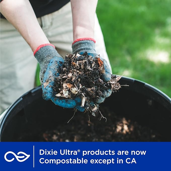 Dixie Ultra, Large Paper Bowls, 20 Oz, 56 Count, Microwave Safe, Compostable, Disposable Bowls Great For Breakfast, Lunch, And Dinner Meals