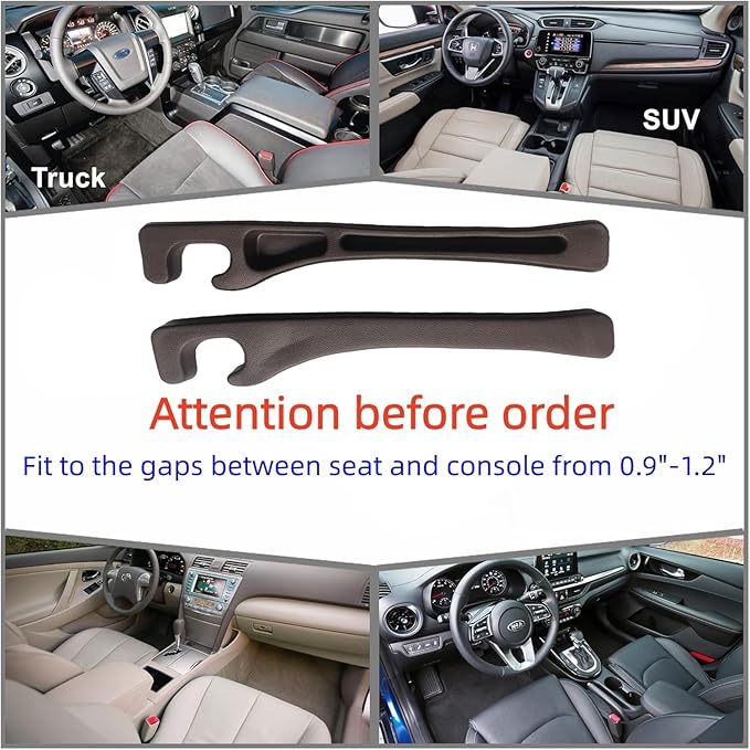 AxelNex Universal Car Seat Gap Filler, Storage Organizer for Vehicle Console Side Pockets (Brown)