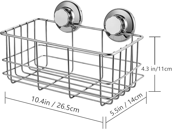 iPEGTOP Suction Cup Deep Shower Caddy Bath Organizer Wall Shelf for Large Shampoo Gel Holder Bathroom Accessories Storage -Rustproof 304 Stainless Steel, 2-Pack