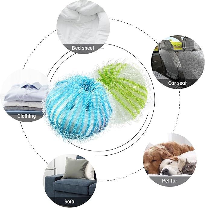 12Pcs Pet Hair Remover for Laundry, Effectively Removes Pet Hair from Bedding and Clothes,Reusable Washing Machine Hair Catcher