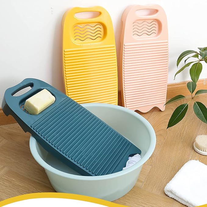 Non-Slip Laundry Washing Board, Household Washboard, Hand Wash Board, Manual Wash Clothes Laundry Pad Scrubbing Board for Household(15.7x8.07x1.06inches) (C-Dark Blue)