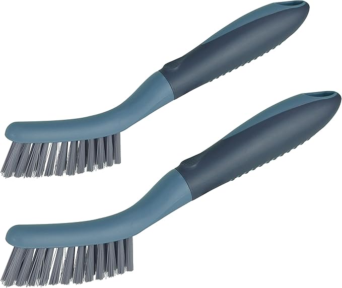2 Packs Small Brushes for Cleaning, Stiff Bristle Grout Scrub Brushes for Kitchen, Bathroom, and Tile Floors, Ideal for Gaps, Crevices, and Window Tracks