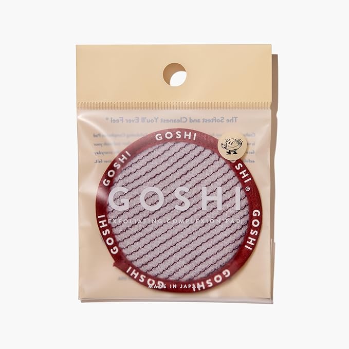 GOSHI Exfoliating Complexion Pads - Reusable, Rapid-Drying, Soft Exfoliating Face Scrubber for All Skin Types - Red - Made in Japan
