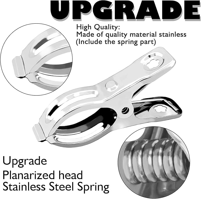 BESTEEL Upgraded 40 PCS Garden Clips, Greenhouse Clamps 100% Stainless Steel Heavy Duty Greenhouse Clips for Netting - Strong Grip to Hold Down Shade Cloth or Plant Cover on Garden Greenhouse Hoops