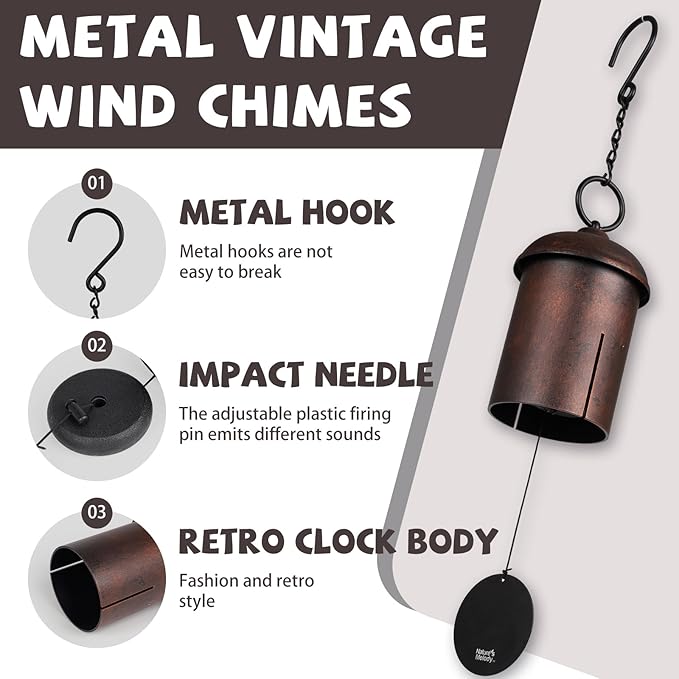 Deep Tone Wind Chimes for Outside - 22" Bronze Serenity Bell, Durable Anodized Aluminum Wind Chimes for Garden, Patio, Porch, Yard, Memorial and Housewarming Gifts, Weather-Resistant Outdoor Decor