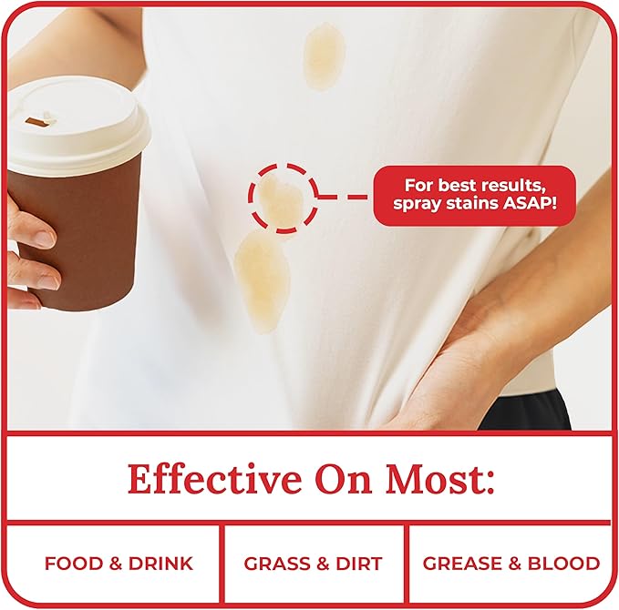 Emergency Stain Rescue Stain Remover Spray - For Wine & Coffee - Blood Stain Remover Clothes & Laundry - Carpet Cleaner Spray with No Added Phosphates - 2 x 4 Fl Oz