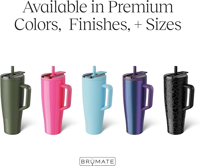 BrüMate Era Flip 40oz Tumbler with 100% Leakproof Covered Straw Lid | Hygienic Covered Straw | Insulated Stainless Steel Water Bottle with Handle | Cup Holder Friendly | BPA-Free (Clementine)