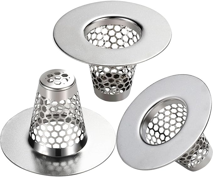 Bathroom Sink Drain Strainers for 1.1"-1.25" Depth Than 1.6" Drain Hole Catcher for Bathroom Sink,Laundry, Utility, RV Sink.Small Conical Bathroom Sink Strainer Basket
